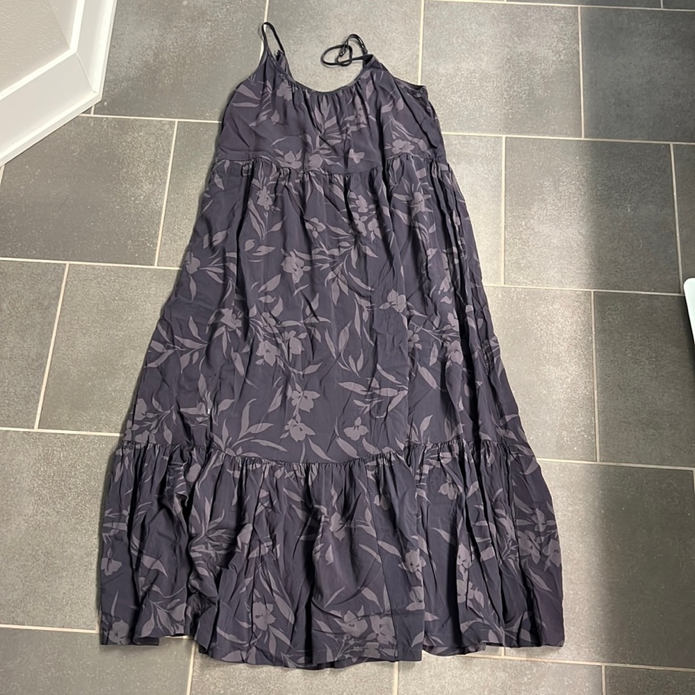 Gray Floral Print Dress